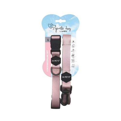 M-Pets Gentle Köpek Boyun Tasması ve Gezdirme Kayışı Seti Pembe L - 1