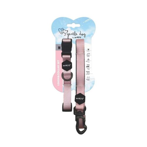 M-Pets Gentle Köpek Boyun Tasması ve Gezdirme Kayışı Seti Pembe M - 1