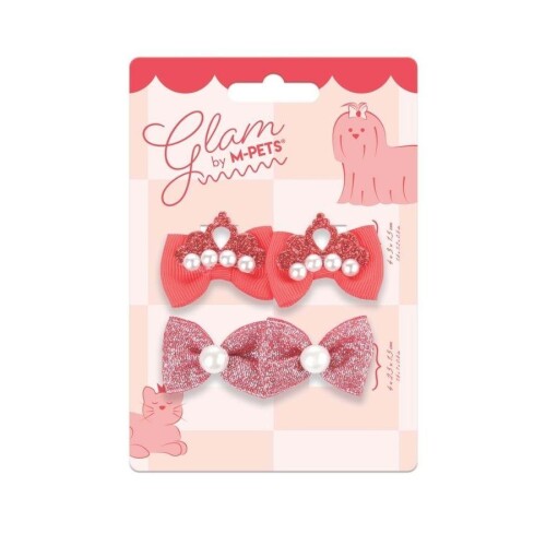 M-Pets Glam Fiyonklu Kedi ve Köpekler İçin Aksesuar Toka Kırmızı - 1