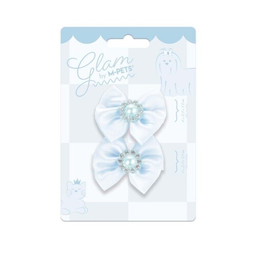M-Pets Glam Fiyonklu Kedi ve Köpekler İçin Aksesuar Toka Mavi - 1