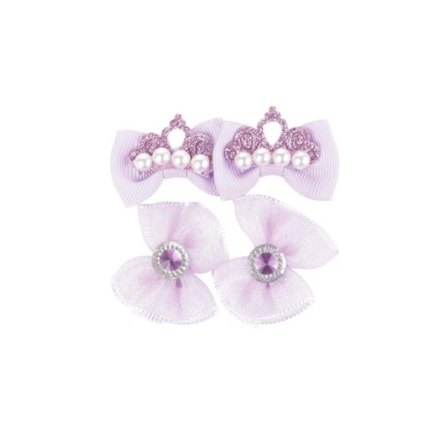 M-Pets Glam Fiyonklu Kedi ve Köpekler İçin Aksesuar Toka Mor - 2
