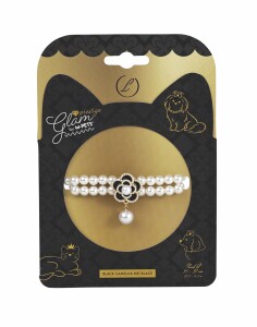 M-Pets Glam Prestige Black Camellia Kedi ve Köpek Kolyesi L - M-Pets