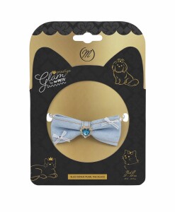 M-Pets Glam Prestige Blue Denim Pearl Kedi ve Köpek Kolyesi M - M-Pets