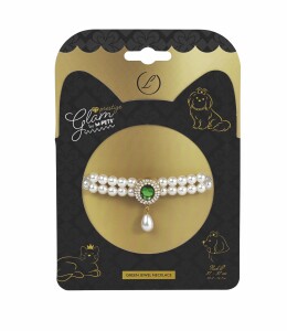 M-Pets Glam Prestige Green Emerald Kedi ve Köpek Kolyesi L - M-Pets