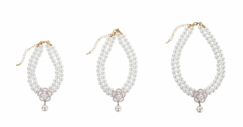 M-Pets Glam Prestige White Camellia Kedi ve Köpek Kolyesi L - 5