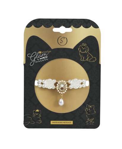 M-Pets Glam Prestige White Roses Kedi ve Köpek Kolyesi S - 1
