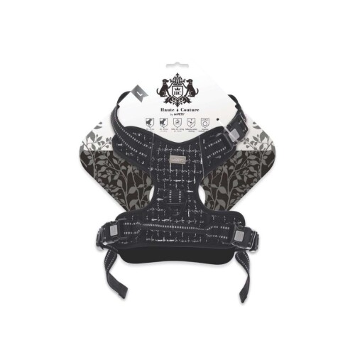 M-Pets Haute Couture Siyah Köpek Göğüs Tasması L - 1