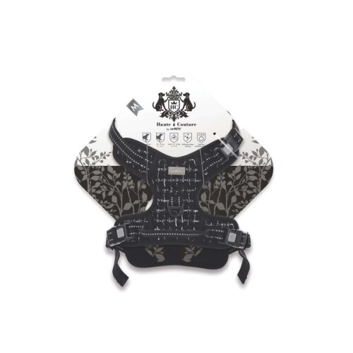 M-Pets Haute Couture Siyah Köpek Göğüs Tasması M - 1