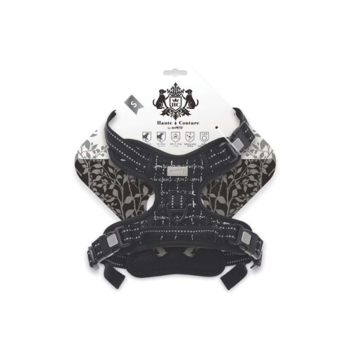 M-Pets Haute Couture Siyah Köpek Göğüs Tasması S - 1