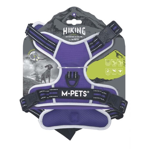 M-Pets Hıkıng Reflektörlü Soft Köpek Göğüs Tasması Mor L - 1