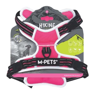 M-Pets Hıkıng Reflektörlü Soft Köpek Göğüs Tasması Pembe S - 1