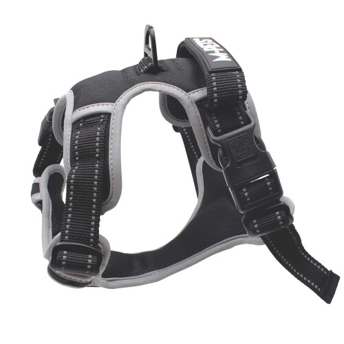 M-Pets Hıkıng Reflektörlü Soft Köpek Göğüs Tasması Siyah M - 2