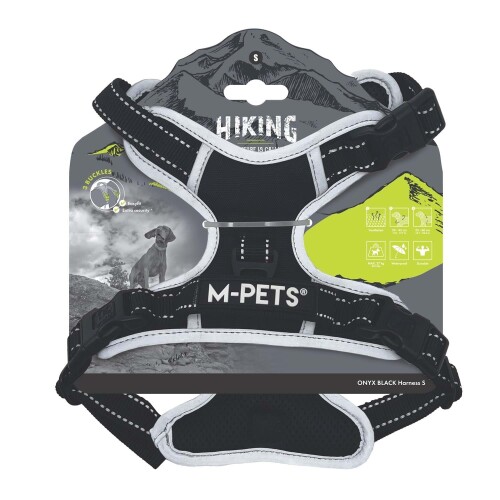M-Pets Hıkıng Reflektörlü Soft Köpek Göğüs Tasması Siyah M - 1