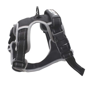 M-Pets Hıkıng Reflektörlü Soft Köpek Göğüs Tasması Siyah M - 2