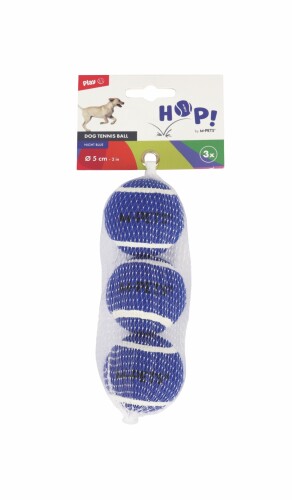 M-Pets Hop Mavi Tenis Topu Köpek Oyuncağı 3lü Set 5 cm - 1