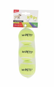 M-Pets Hop Sarı Tenis Topu Köpek Oyuncağı 3lü Set 6,4 cm - M-Pets