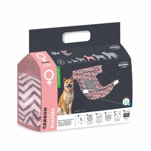 M-Pets Karbonlu Diapers Dişi Köpek Külotu L 15 Adet - M-Pets