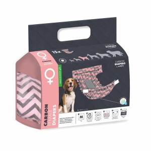 M-Pets Karbonlu Diapers Dişi Köpek Külotu M 15 Adet - M-Pets