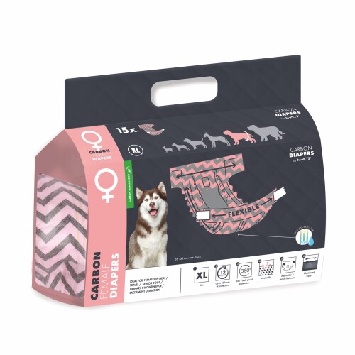 M-Pets Karbonlu Diapers Dişi Köpek Külotu Xl 15 Adet - 1