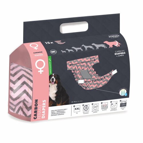 M-Pets Karbonlu Diapers Dişi Köpek Külotu Xxl 15 Adet - 1