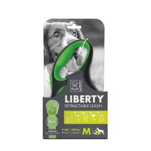 M-Pets Liberty Yeşil Otomatik Şerit Köpek Gezdirme Tasması 5 Mt M - M-Pets