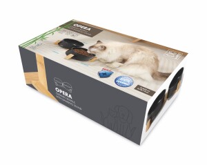 M-Pets Opera Bambu Standlı Siyah İkili Seramik Mama ve Su Kabı 2x850 Ml - M-Pets