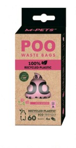 M-Pets Poo %100 Recycled Dışkı Poşeti Gül Kokulu 4x15 Yaprak - M-Pets