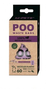 M-Pets Poo %100 Recycled Dışkı Poşeti Lavanta Kokulu 4x15 Yaprak - M-Pets