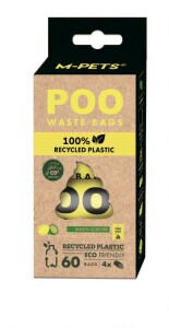 M-Pets Poo %100 Recycled Dışkı Poşeti Limon Kokulu 4x15 Yaprak - M-Pets