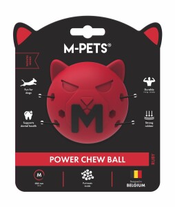 M-Pets Power Chew Ball Kırmızı Kauçuk Top Köpek Oyuncağı M - M-Pets