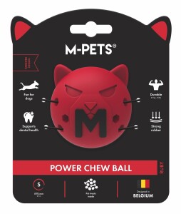 M-Pets Power Chew Ball Kırmızı Kauçuk Top Köpek Oyuncağı S - M-Pets