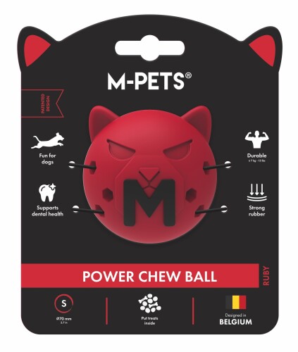M-Pets Power Chew Ball Kırmızı Kauçuk Top Köpek Oyuncağı S - 1