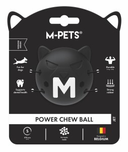M-Pets Power Chew Ball Siyah Kauçuk Top Köpek Oyuncağı S - M-Pets