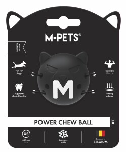 M-Pets Power Chew Ball Siyah Kauçuk Top Köpek Oyuncağı XS - M-Pets