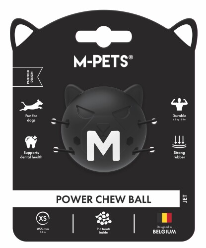 M-Pets Power Chew Ball Siyah Kauçuk Top Köpek Oyuncağı XS - 1