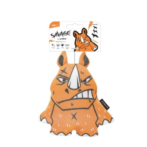 M-Pets Savage Gergedan Peluş Köpek Oyuncağı 22x19 cm - 1