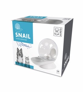 M-Pets Snail Hazneli Kedi ve Köpekler İçin Beyaz Su Kabı 2800 Ml - M-Pets