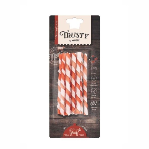 M-Pets Trusty Biftekli Kıvrımlı Köpek Ödül Kemiği 55 gr 12,7 cm 10'lu - 1