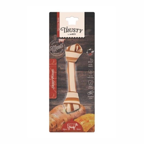 M-Pets Trusty Biftekli ve Tatlı Patatesli Düğüm Köpek Ödül Kemiği 100 gr 20,3 cm - 1