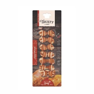 M-Pets Trusty Biftekli ve Tatlı Patatesli Düğüm Köpek Ödül Kemiği 140 gr 6,5 cm 7'li - 1