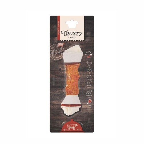 M-Pets Trusty Extra Biftekli Düğüm Köpek Ödül Kemiği 100 gr 20,3 cm - 1