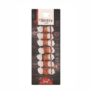 M-Pets Trusty Extra Biftekli Düğüm Köpek Ödül Kemiği 105 gr 6,4 cm 7'li - M-Pets