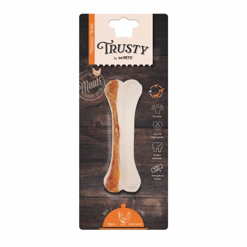 M-Pets Trusty Tavuklu Press Kemik Köpek Ödülü 55 Gr, 12.7 Cm - 1