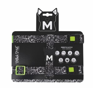 M-Pets Urban Style Black/White Active Köpek Göğüs Tasması L - M-Pets