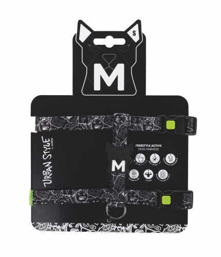 M-Pets Urban Style Black/White Active Köpek Göğüs Tasması S - 1