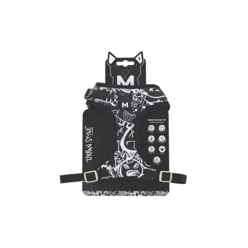 M-Pets Urban Style / Easy Fit Siyah Köpek Göğüs Tasması S - 1
