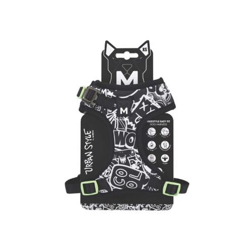 M-Pets Urban Style / Easy Fit Siyah Köpek Göğüs Tasması XS - 1