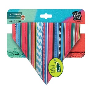 M-Pets Urban Style Jazz Stripes Bandanalı Köpek Tasması M - M-Pets