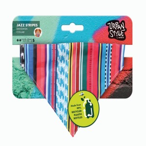 M-Pets Urban Style Jazz Stripes Bandanalı Köpek Tasması S - M-Pets