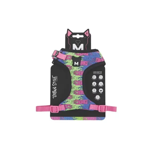 M-Pets Urban Style Lava Easy Fit Pembe Köpek Göğüs Tasması S - 1